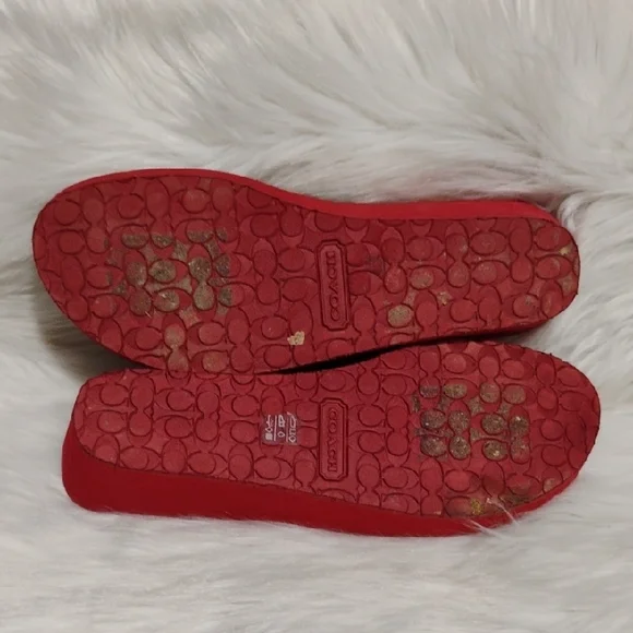 Coach Jolene Red and Silver Wedge Sandals Sz.9.5 - Picture 12 of 12